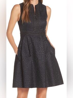 Lilly Pulitzer Franci Dress mini jacquard onyx black pockets structured prom 2